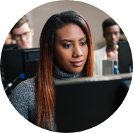 Women looking at a computer