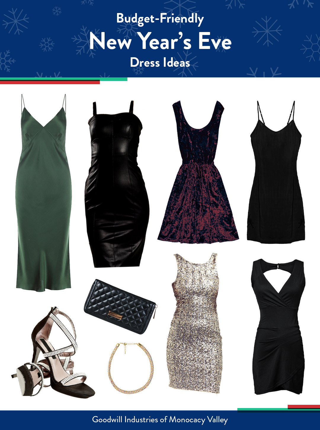 new year's eve dress ideas, various selection of dresses at affordable prices