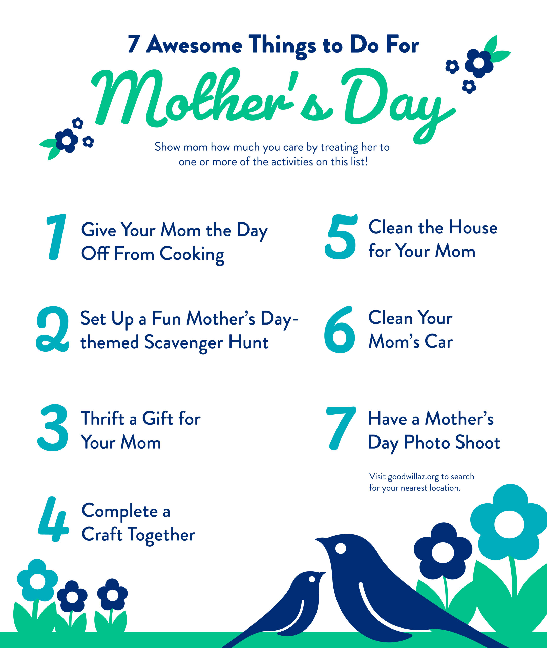 mother's day things to do infographic