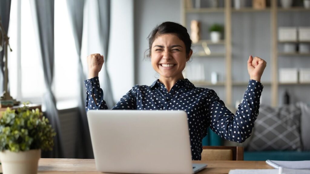 person using their computer
