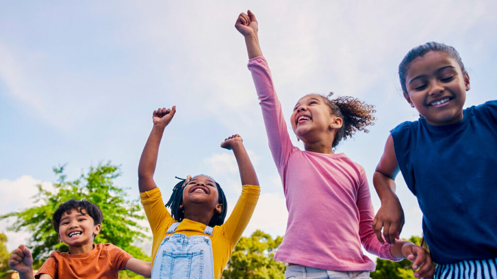 Children excited to do a Goodwill craft