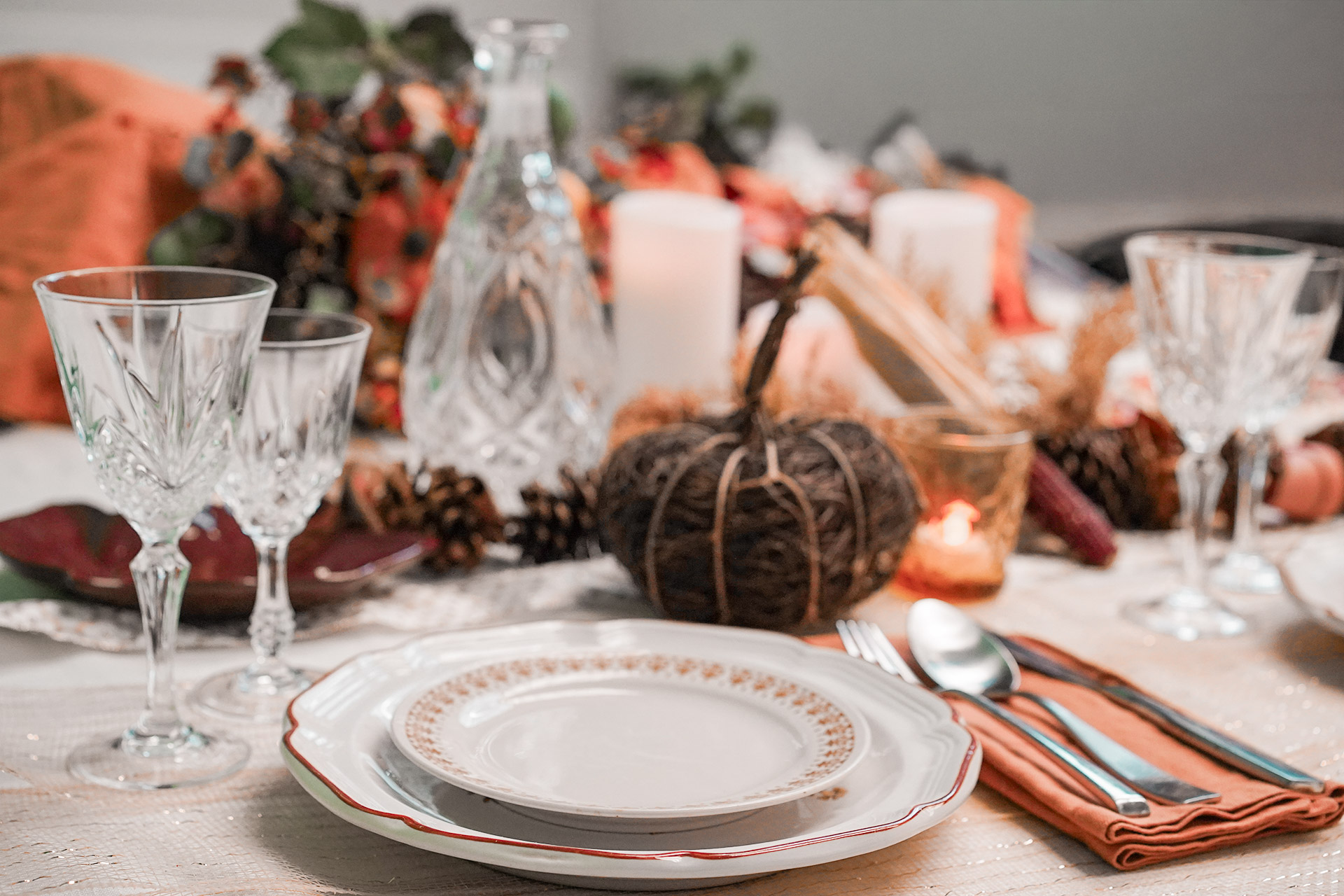 Dark filter over someone looking through racks of clothing